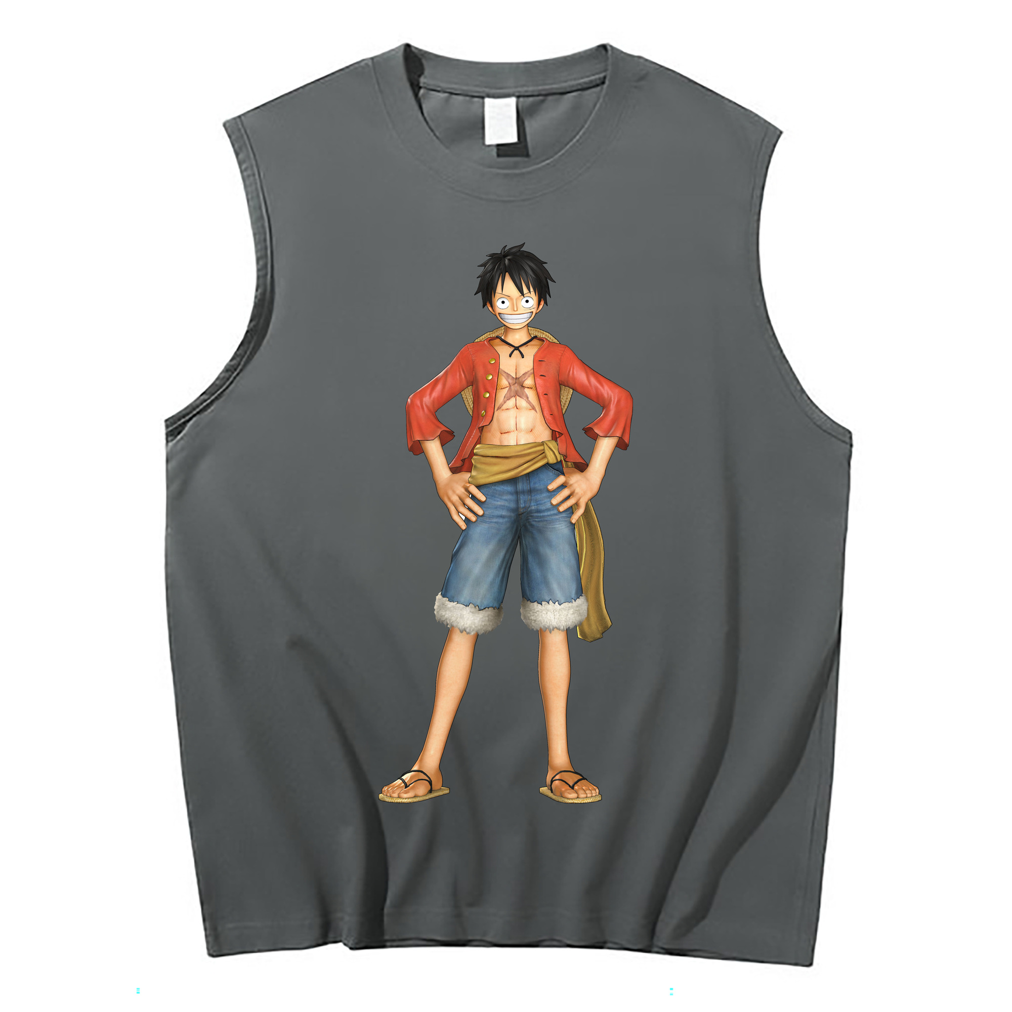 ワンピース モンキー・D・ルフィ ONE PIECE Monkey D. Luffy コットン100％タンクトップ（フロントプリント）